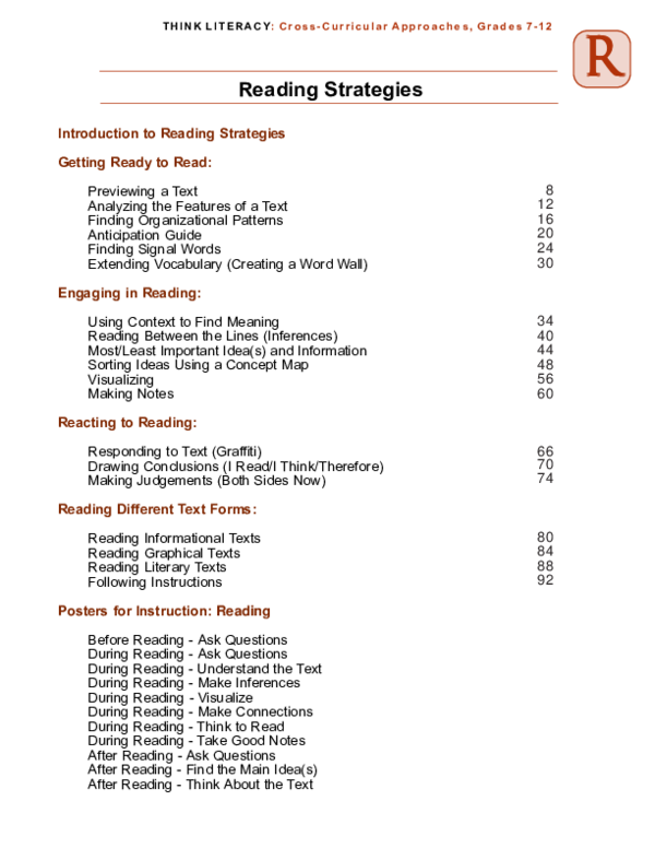 (PDF) Reading Strategies Introduction to Reading Strategies Maryann