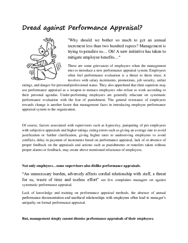 (PDF) Dread against Performance Appraisal