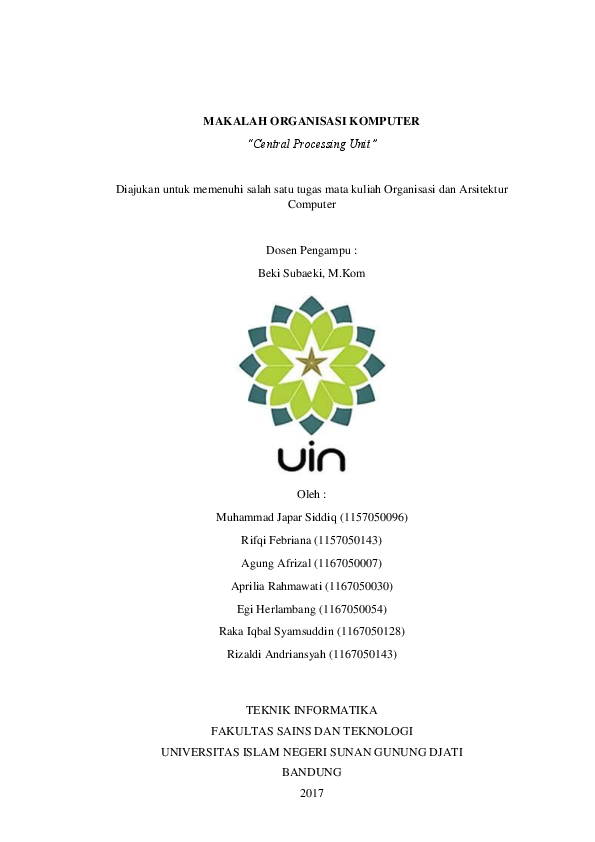 (PDF) MAKALAH ORGANISASI KOMPUTER.pdf | Raka I Q B A L Syamsuddin