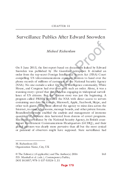 Surveillance Publics After Edward Snowden