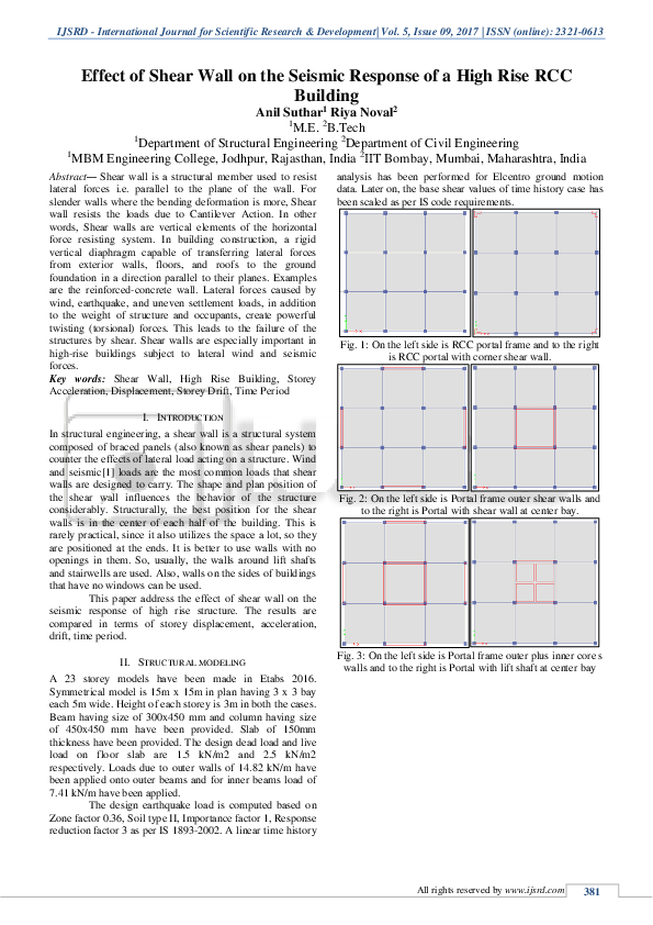 (PDF) Effect of Shear Wall on the Seismic Response of a High Rise RCC ...