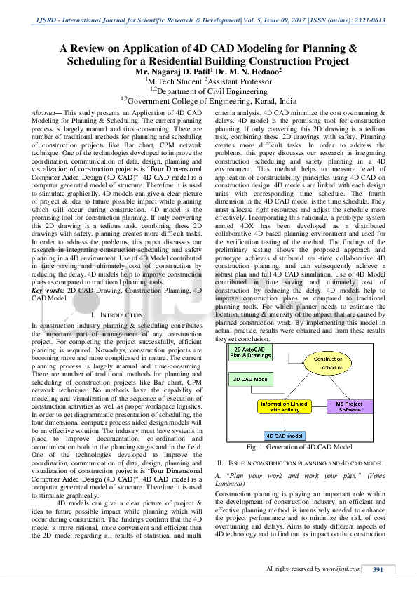(PDF) A Review on Application of 4D CAD Modeling for Planning ...