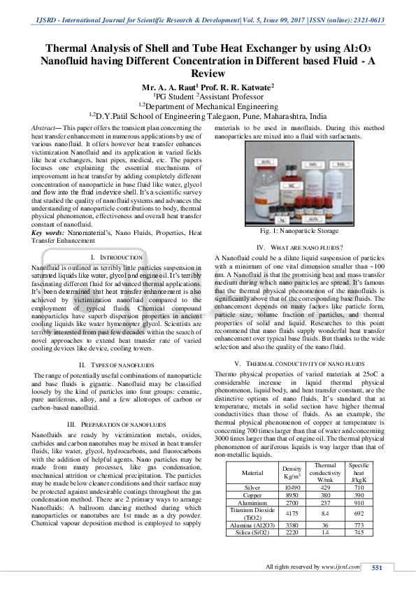 (PDF) Thermal Analysis of Shell and Tube Heat Exchanger by using Al2O3