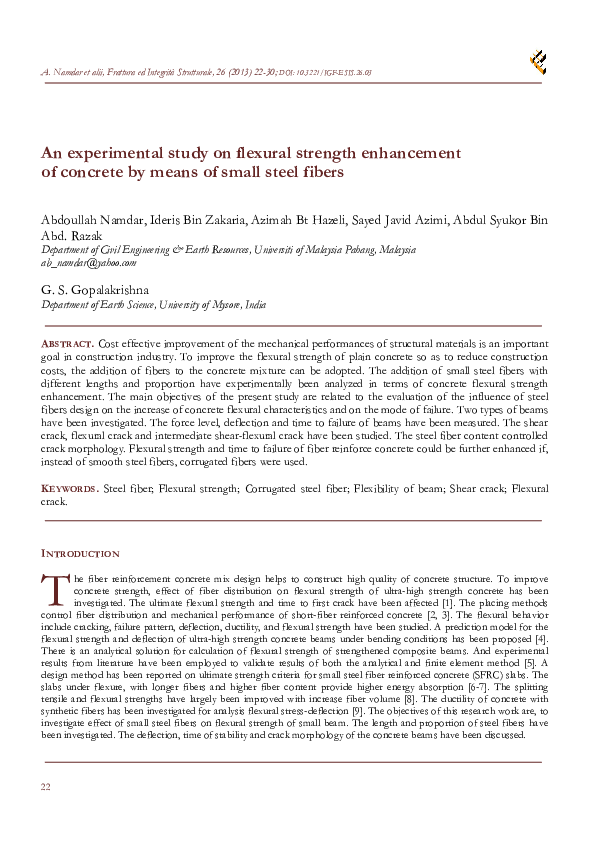 (PDF) An experimental study on flexural strength enhancement of ...