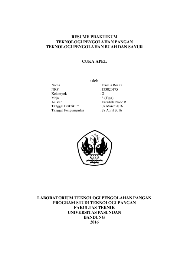 Laporan Praktikum Pembuatan Cuka Apel Seputar Laporan