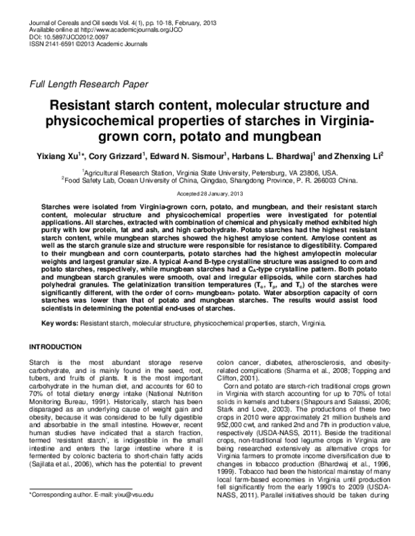 Corn Starch Molecular Formula