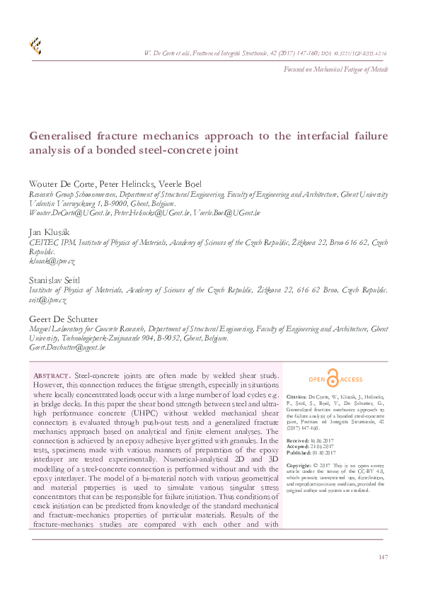 (PDF) Generalised fracture mechanics approach to the interfacial ...