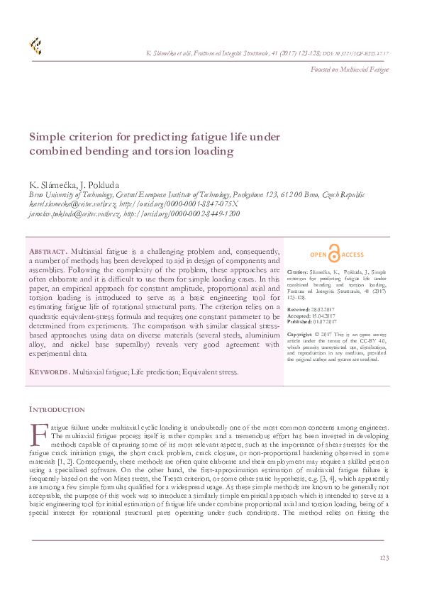 (PDF) Simple criterion for predicting fatigue life under combined ...