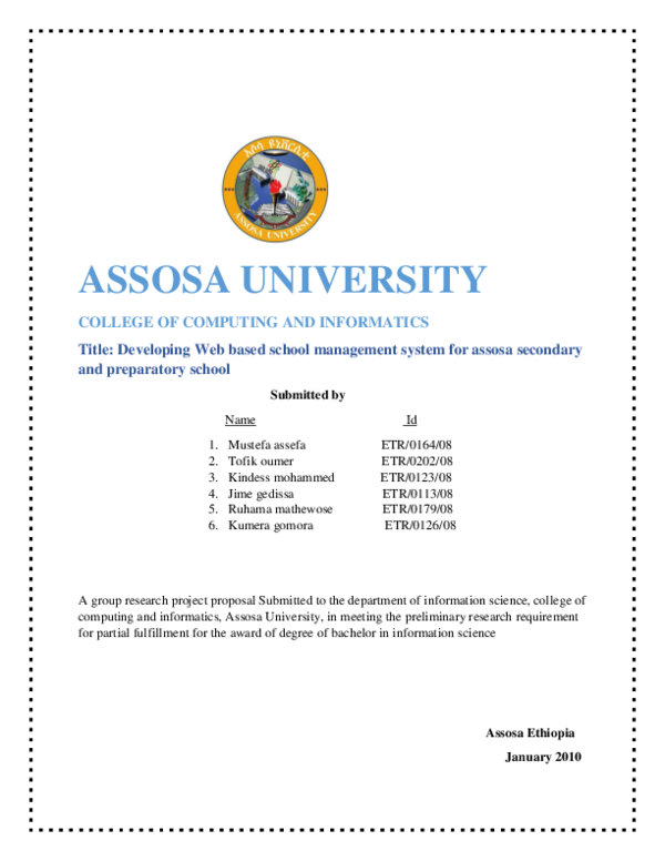 School management system software project proposal