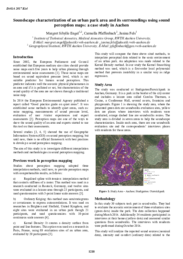 (PDF) Soundscape characterization of an urban park area and its ...
