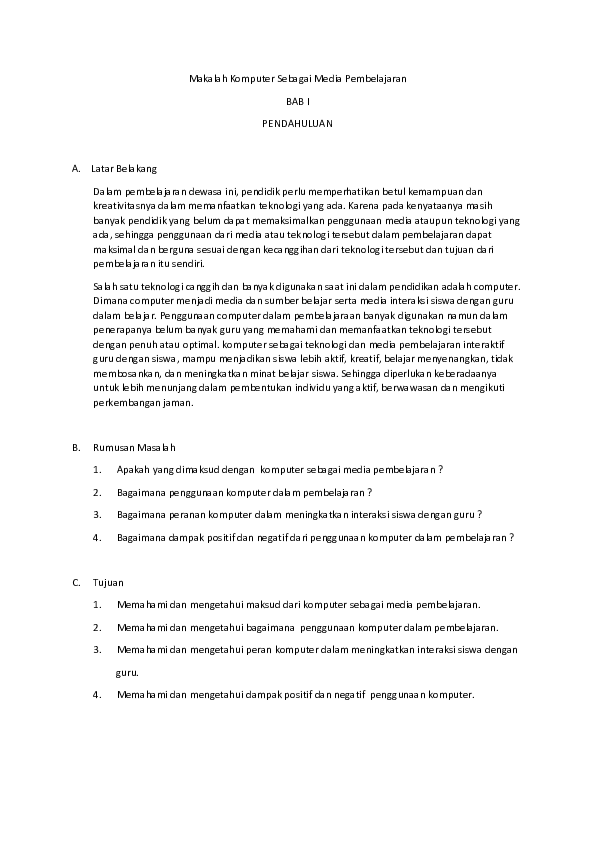 Pdf Makalah Komputer Sebagai Media Pembelajaran Empas Damara Aden Academia Edu