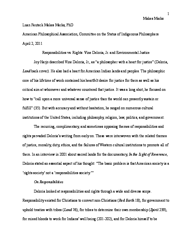 Vine deloria essay image