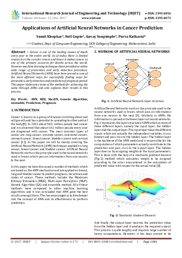 (PDF) Applications of Artificial Neural Networks in Cancer Prediction