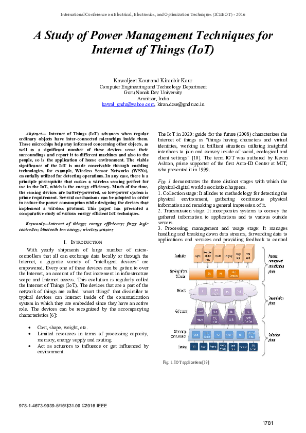(PDF) A Study of Power Management Techniques for Internet of Things (IoT