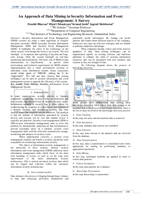 (PDF) An Approach of Data Mining in Security Information and Event ...