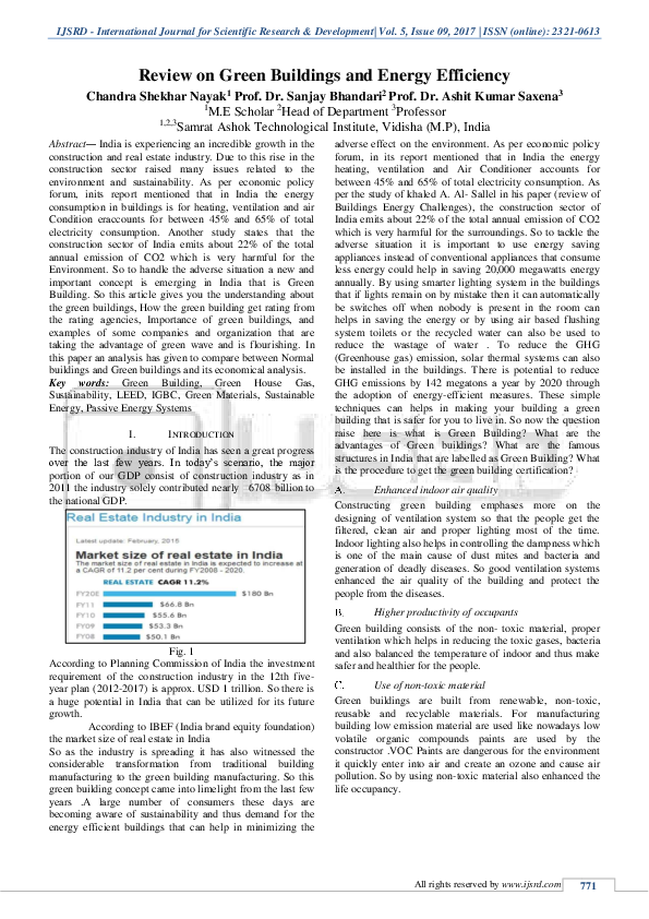 (PDF) Review on Green Buildings and Energy Efficiency