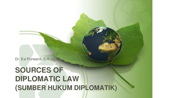 (PDF) SOURCES OF DIPLOMATIC LAW (SUMBER HUKUM DIPLOMATIK