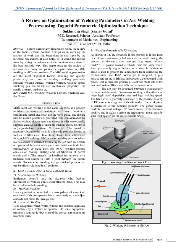 (PDF) A Review on Optimization of Welding Parameters in Arc Welding
