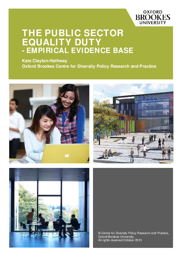 (PDF) The Public Sector Equality Duty - Empirical Evidence Base