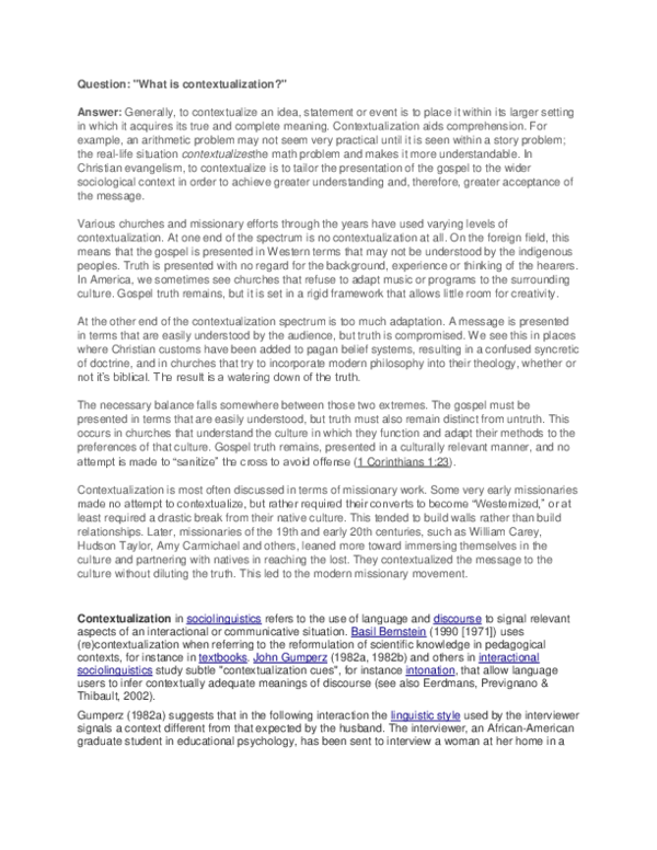(DOC) Contextualization