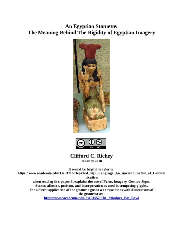 (PDF) An Egyptian Statuette The Meaning Behind The Rigidity of