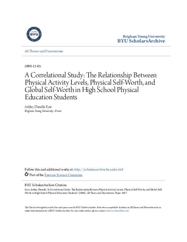 (PDF) A Correlational Study: The Relationship Between Physical Activity ...
