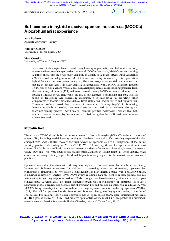 (PDF) Bot-teachers in hybrid massive open online courses (MOOCs): A ...
