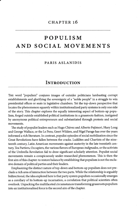(PDF) Populism and Social Movements [Chapter: Oxford Handbook of Populism]