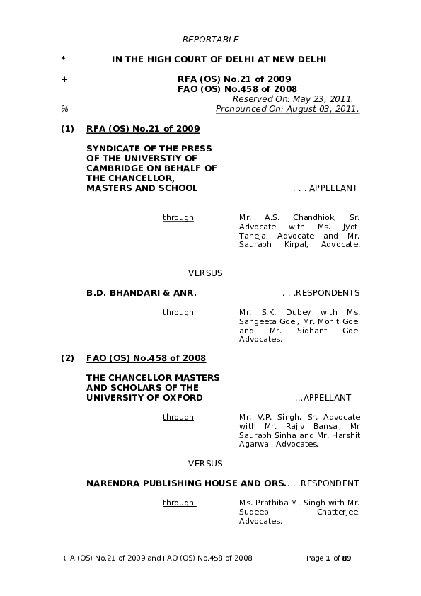 (PDF) High court of Delhi aman chawla Academia.edu