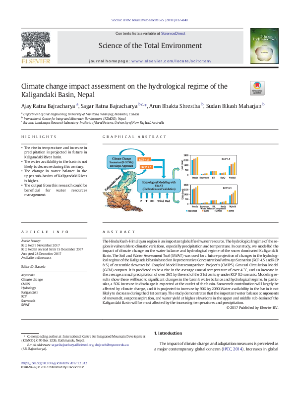 (PDF) Climate change impact assessment on the hydrological regime of ...