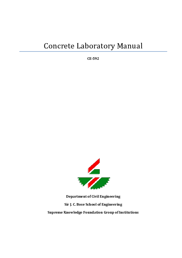 (PDF) Concrete Laboratory Manual gopal kumar Academia.edu