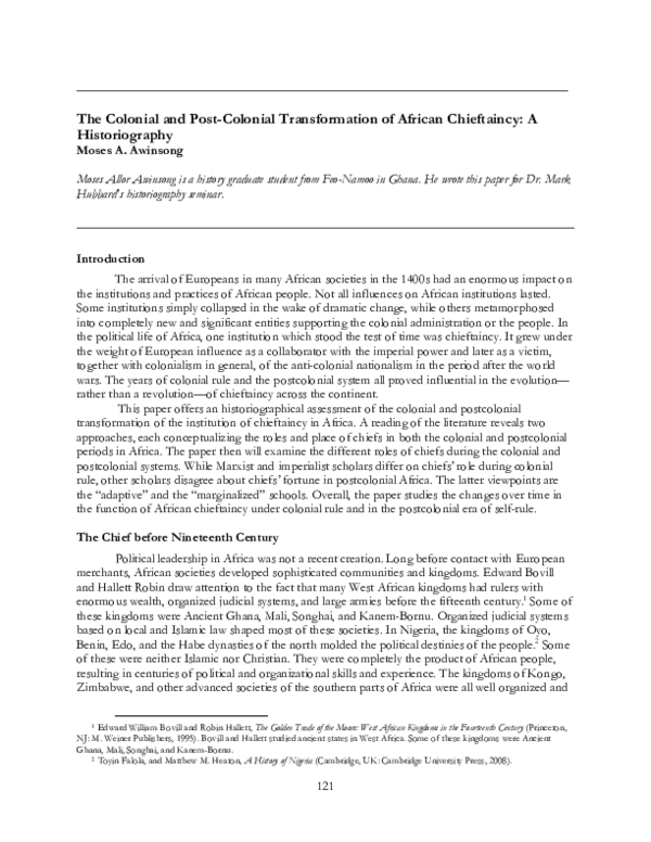 Chieftaincy thesis africa 05 image