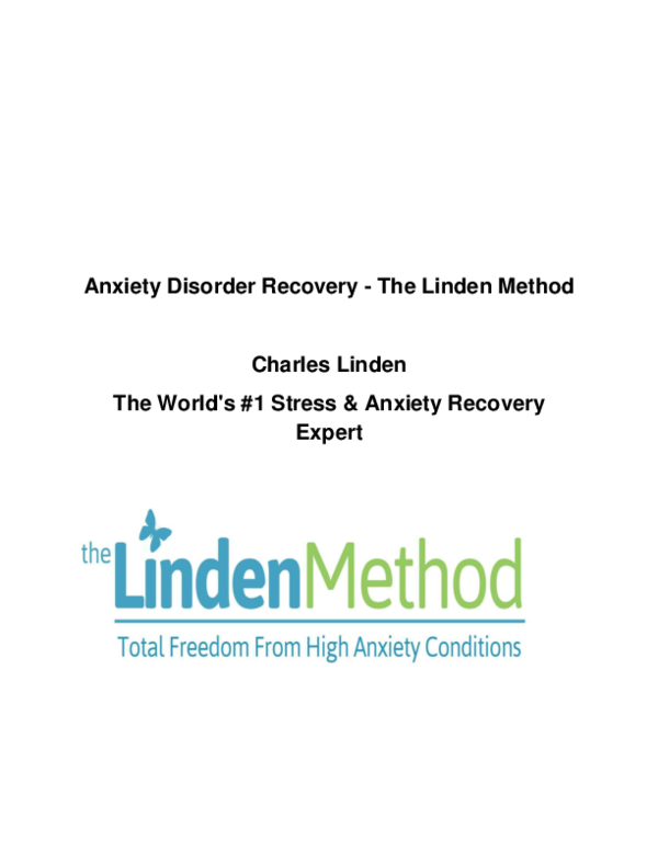 (PDF) Anxiety Disorder Recovery ­ The Linden Method by Charles Linden