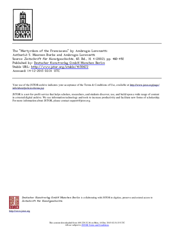 "The 'Martyrdom of the Franciscans' by Ambrogio Lorenzetti"