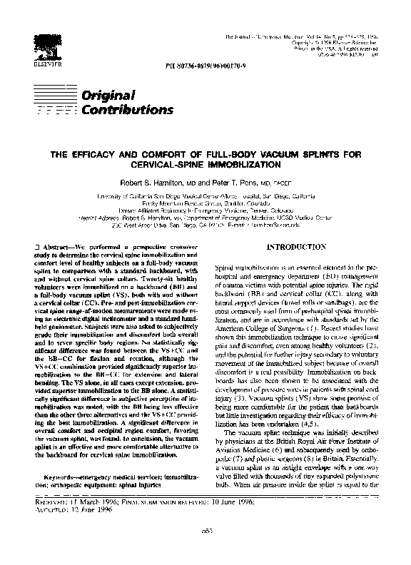 Spinal immobilisation essay picture