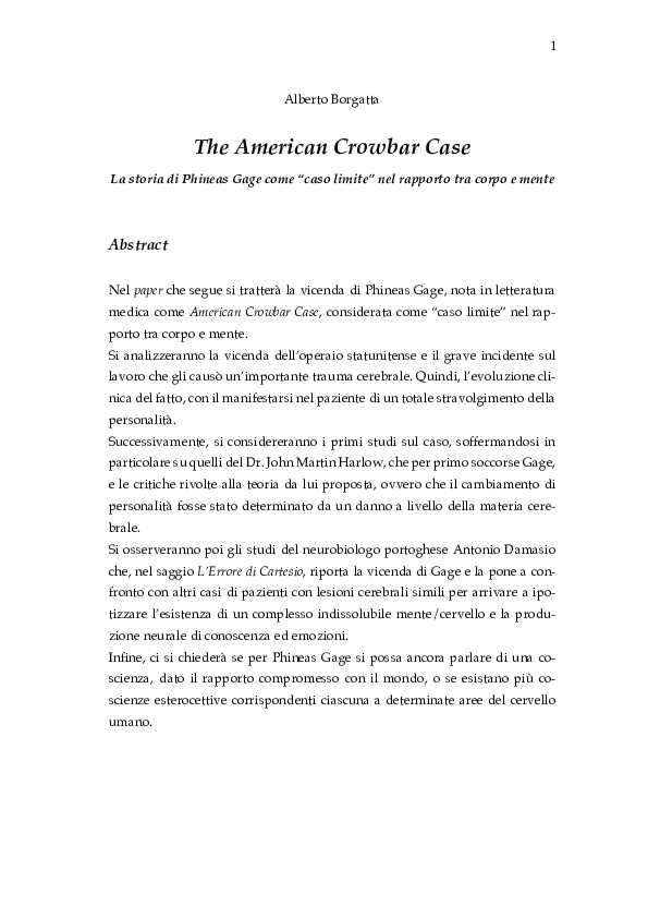 (PDF) The American Crowbar Case | Alberto Borgatta - Academia.edu
