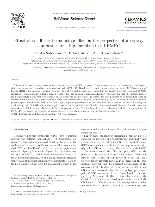 (PDF) Effect of small-sized conductive filler on the properties of an ...