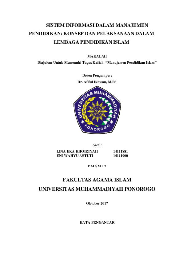 Doc Fakultas Agama Islam Universitas Muhammadiyah Ponorogo Linaeka Khoiriyah Academia Edu