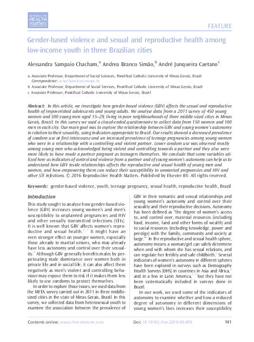 (PDF) Gender-based violence and sexual and reproductive health among ...