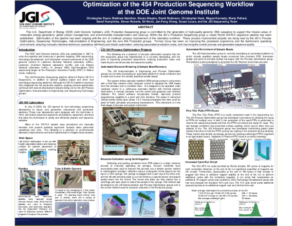 (PDF) Optimization of the 454 Production Sequencing Workflow at the DOE ...