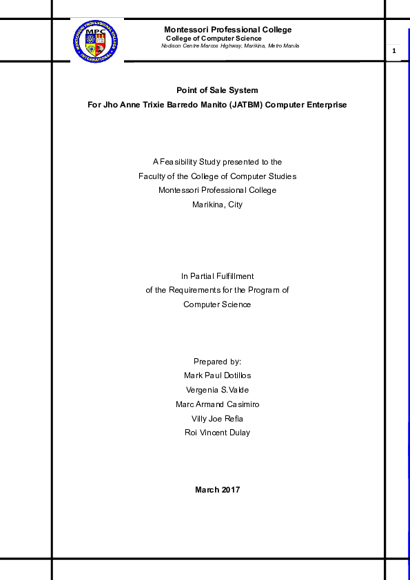 (DOC) Point of Sale System Marc Armand Casimiro Academia.edu