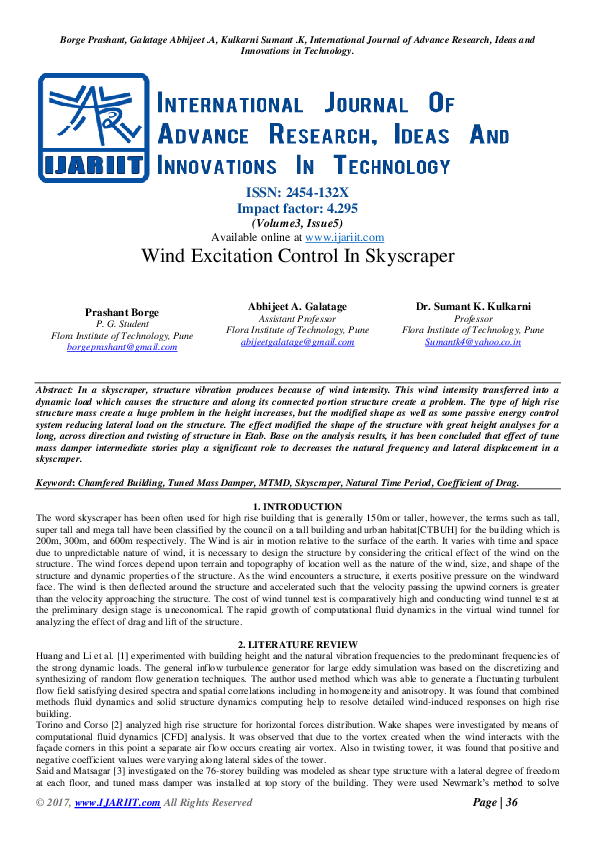 (PDF) Wind Excitation Control In Skyscraper