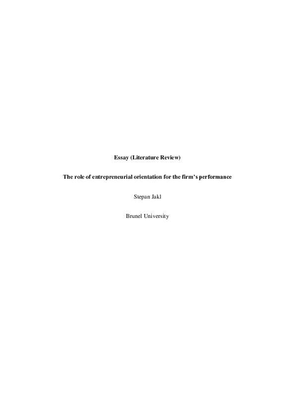 (DOC) The role of entrepreneurial orientation for the firm's performance