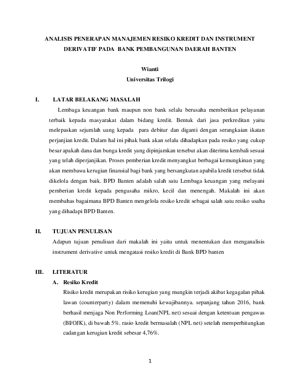 Makalah Manajemen Resiko Research Papers Academia Edu