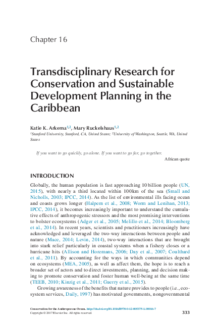 (PDF) Transdisciplinary Research for Conservation and Sustainable ...