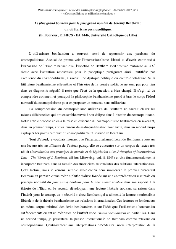 Le Plus Grand Bonheur Du Plus Grand Nombre www.academia.edu