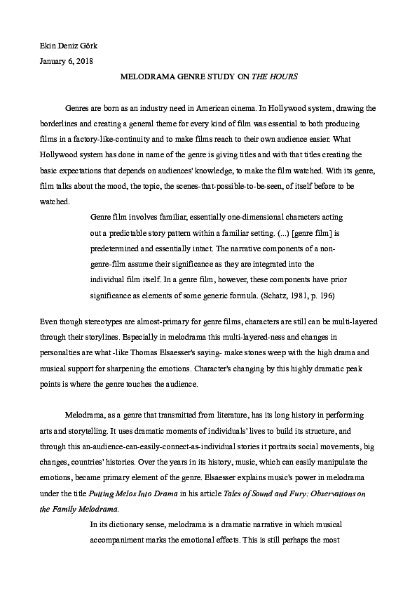(PDF) Melodrama Genre Study on The Hours
