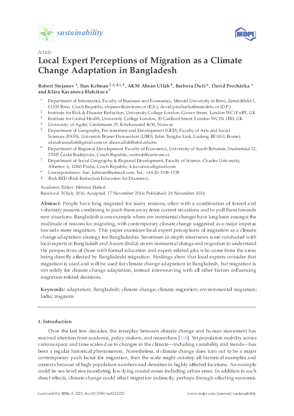 (PDF) Local Expert Perceptions of Migration as a Climate Change ...