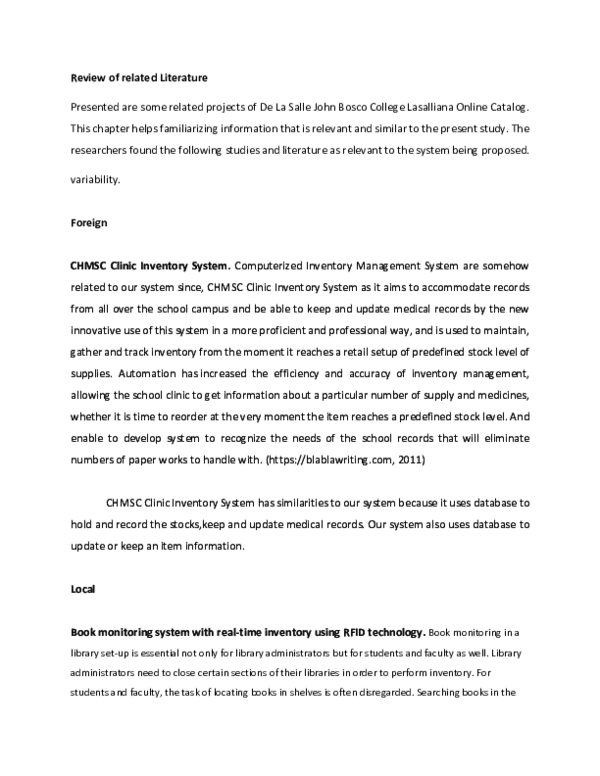 review of related literature of library system