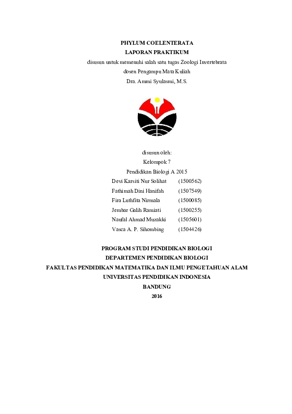 Pdf Coelenterata Naufal Ahmad Muzakki Academia Edu
